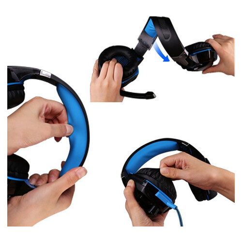 Ігрові навушники Kotion Each G2000 з мікрофоном та підсвічуванням Blue (77700597) фото №4