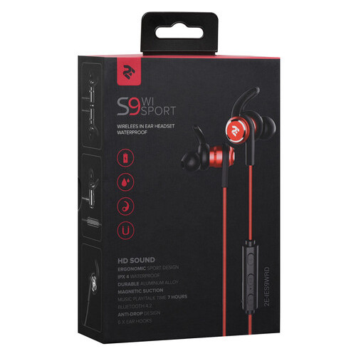 Навушники 2E S9 WiSport In Ear Waterproof Wireless Mic Red (JN632E-IES9WRD) фото №2