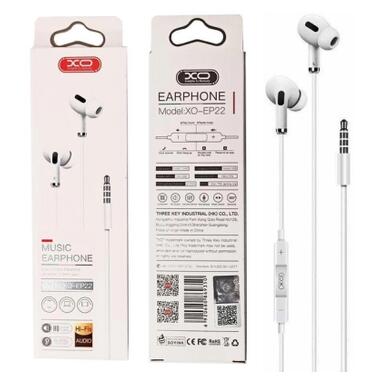 Наушники XO EP22 3.5mm White (EP22-WH) фото №2