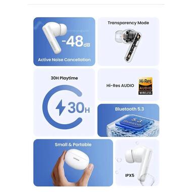 Бездротові навушники UGREEN WS200 Bluetooth 5.3 White (UGR-15158) фото №15