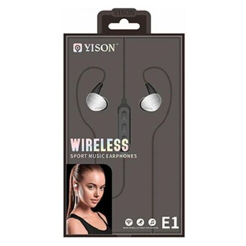 Наушники беспроводные вакуумные Yison E1 Bluetooth с микрофоном черные Black фото №2
