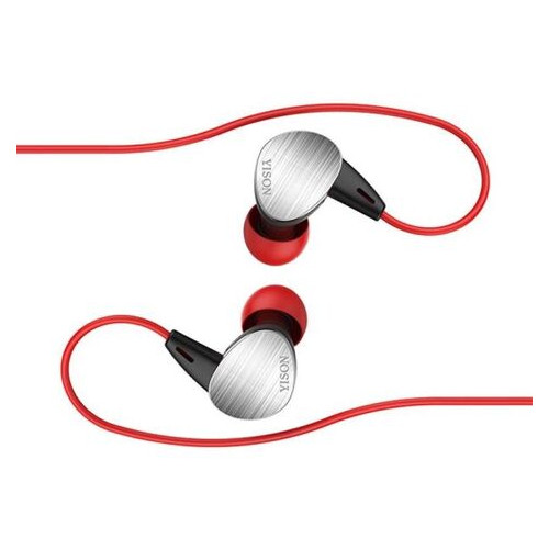 Наушники беспроводные вакуумные Yison E1 Bluetooth с микрофоном красные Red фото №2