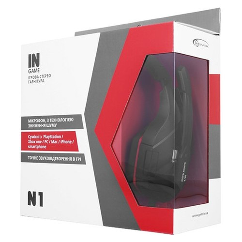 Навушники Gemix N1 Gaming Black-Red фото №3