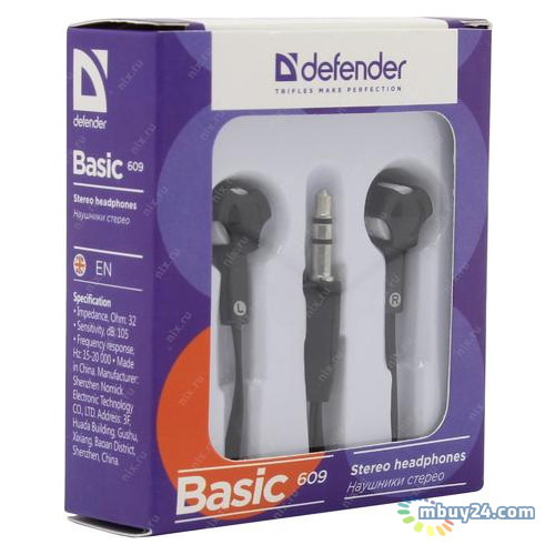Навушники Defender Basic-609 Black/White (63609) фото №2