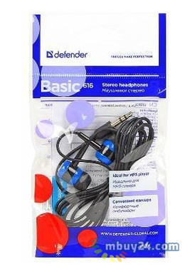 Навушники Defender Basic-616 Black/Blue (63616) фото №2