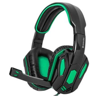 Навушники ігрові Defender Warhead G-275 2.5m Green/Black фото №1