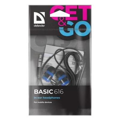 Навушники Defender Basic 616 Black-Blue (63616) фото №2