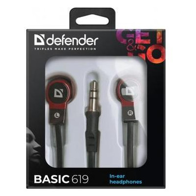 Навушники Defender Basic 619 Black-Red (63619) фото №3
