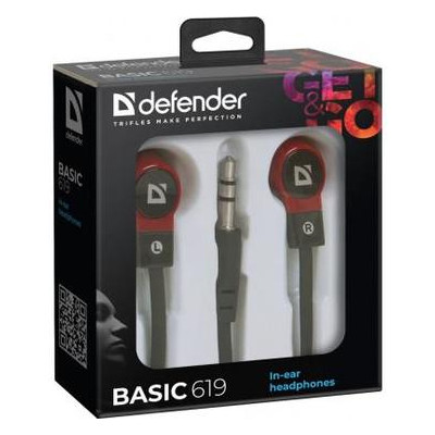 Навушники Defender Basic 619 Black-Red (63619) фото №2