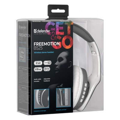 Навушники Defender FreeMotion B525 Bluetooth Gray-White (63527) фото №6