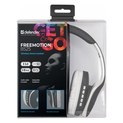 Навушники Defender FreeMotion B525 Bluetooth Gray-White (63527) фото №7