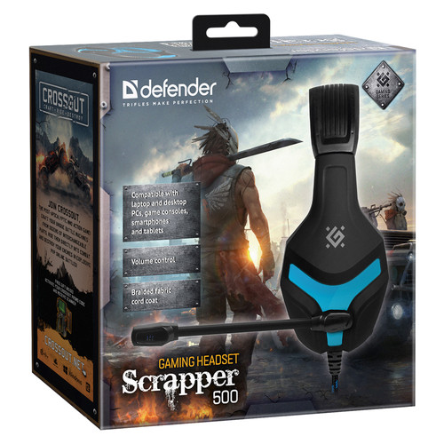 Ігрова гарнітура Defender Scrapper 500 синьо-чорна Jack 2 x 35 мм (64501) фото №6
