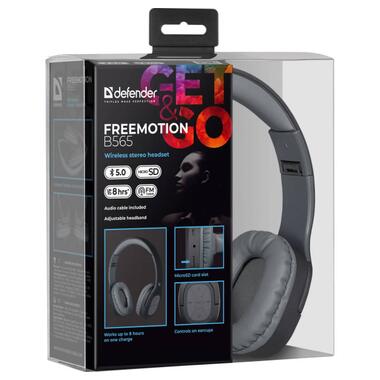 Навушники з мікрофоном Defender FreeMotion B565 Bluetooth сірі (63565) фото №6