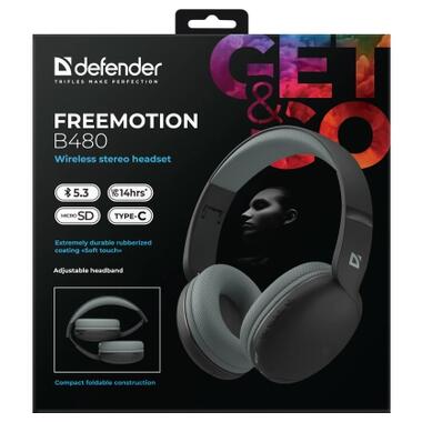 Наушники Defender FreeMotion B480 Bluetooth Black (63480) фото №10