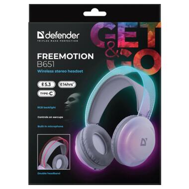 Наушники Defender FreeMotion B651 Bluetooth RGB White (63651) фото №6