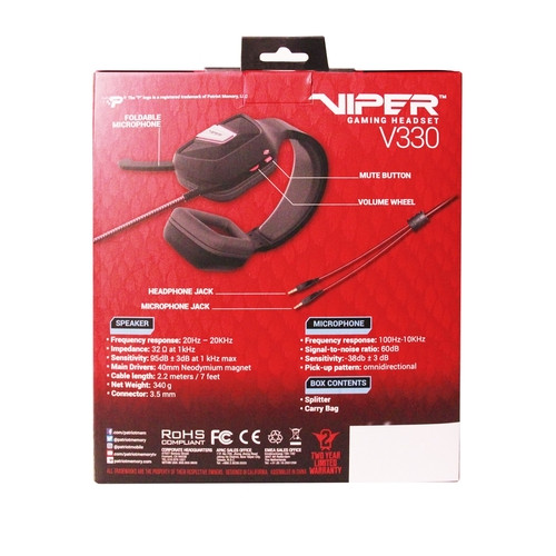 Навушники Patriot Viper V330 Stereo Gaming Headset Black (PV3302JMK) фото №10