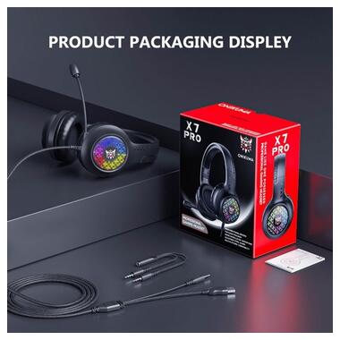 Навушники ігрові ONIKUMA LED X7 Pro, чорні фото №8