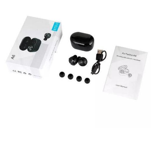 Бездротові навушники Bluetooth с зарядным кейсом MDR A6 Black (ZE35008393) фото №2