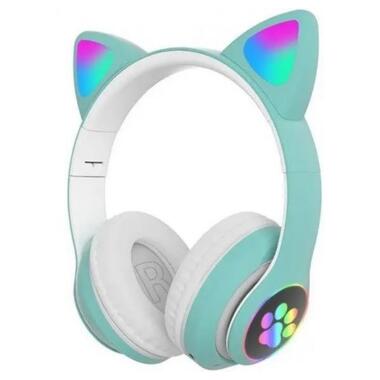 Навушники Bluetooth MDR CAT ear VZV-23M 7805 з підсвічуванням, м'ятні фото №2