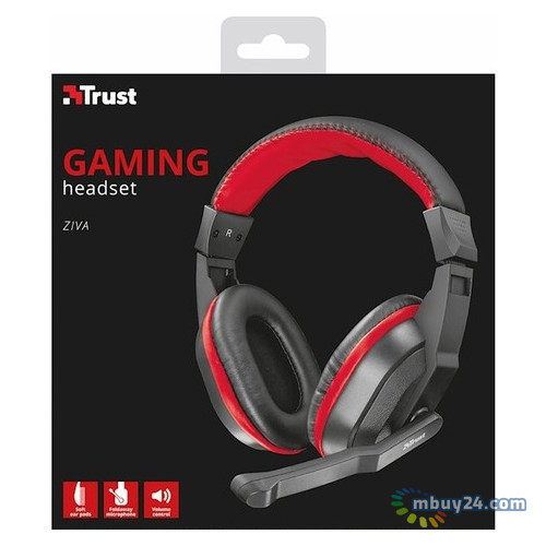 Наушники Trust Ziva Gaming Headset Black-Red (21953) фото №4