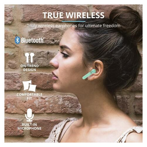 Навушники Trust Primo Touch True Wireless Mic Mint фото №9