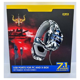 Навушники ігрові з мікрофоном та підсвічуванням XPRO Q9 хакі (MER-15578) фото №3