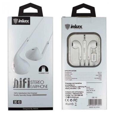 Провідні навушники вкладки з мікрофоном XPRO Inkax OE-10 білі (MER-13604_251) фото №6