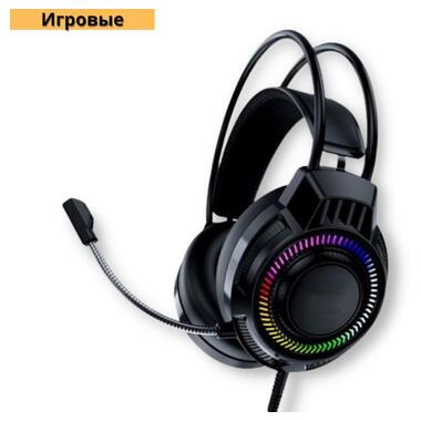 Ігрові навушники з мікрофоном та регулюванням висоти та LED RGB підсвічуванням XPRO JH-780 чорні (38764-01_455) фото №2