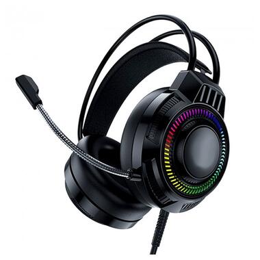 Ігрові навушники з мікрофоном та регулюванням висоти та LED RGB підсвічуванням XPRO JH-780 чорні (38764-01_455) фото №5