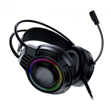 Ігрові навушники з мікрофоном та регулюванням висоти та LED RGB підсвічуванням XPRO JH-780 чорні (38764-01_455) фото №4