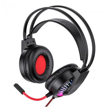 Ігрові навушники з мікрофоном та регулюванням висоти та LED RGB підсвічуванням XPRO W105 Joyful чорні (38744-01_482) фото №5