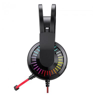 Ігрові навушники з мікрофоном та регулюванням висоти та LED RGB підсвічуванням XPRO W105 Joyful чорні (38744-01_482) фото №3