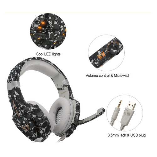 Геймерські навушники Kotion Each G9600 Підсвічування Чорний фото №8