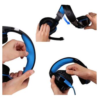 Ігрові навушники Kotion Each G2000 з мікрофоном та підсвічуванням Синій фото №9