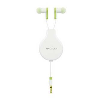 Наушники Macally Bubaudio Retractable EarBud with Remote and Microphone White фото №3