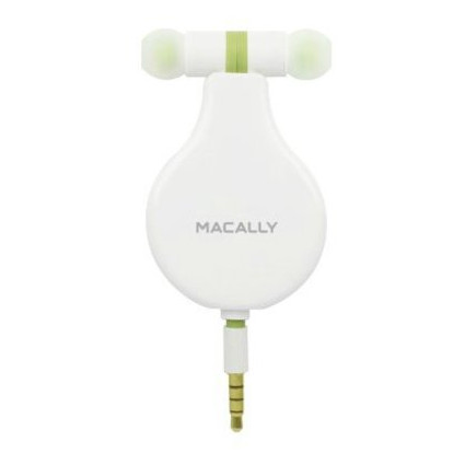 Наушники Macally Bubaudio Retractable EarBud with Remote and Microphone White фото №2