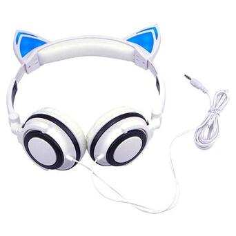 Навушники, що світяться, з котячими вушками BL108 White фото №1