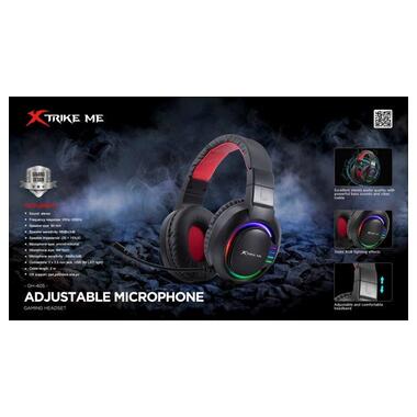 Навушники ігрові XTRIKE ME Gaming RGB Backlight GH-405, USB-AUX, чорні фото №5