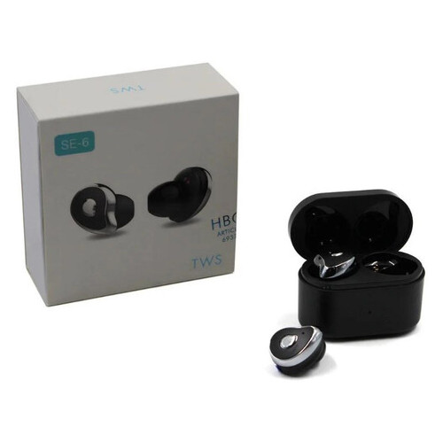 Беспроводные Bluetooth наушники TWS SE6 с кейсом черные (ZE35011558) фото №3