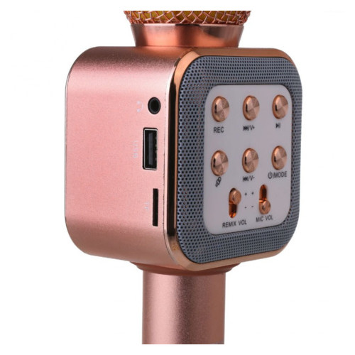 Микрофон караоке Wster WS 1818 беспроводной Розовое Золото фото №2