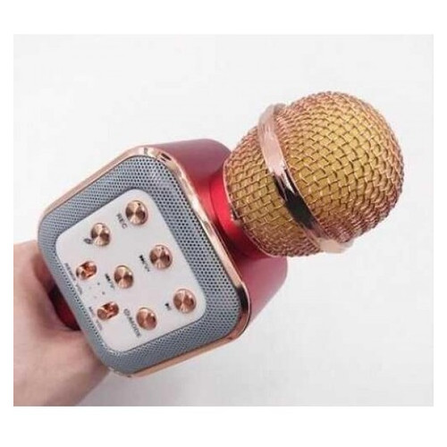 Микрофон караоке Wster WS 1818 беспроводной Розовое Золото фото №3