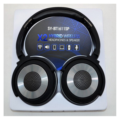 Наушники беспроводные Bluetooth X2 SY-BT1611SP + колонка 2в1, Чёрный фото №5