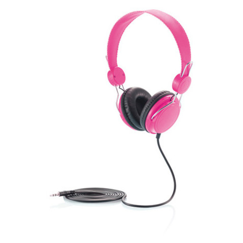 Навушники Super Style з довгим дротом (1,5 м), рожеві фото №3