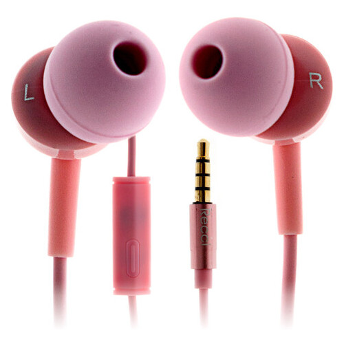Вакуумні рожеві навушники Arioso REW-C01 Recci CC100024 фото №1