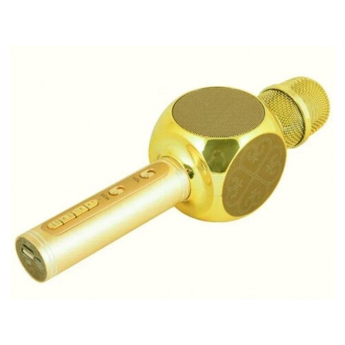 Караоке-микрофон портативный Y-63 7051, золотой (77702656) фото №1