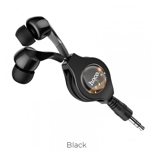 Навушники Hoco M68 Easy clip Telescopic earphones Black фото №2