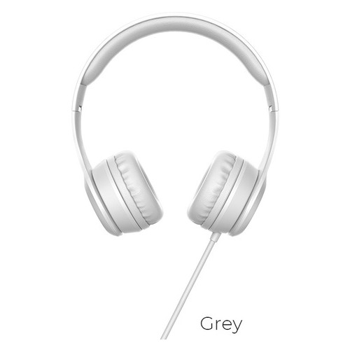 Навушники Hoco W21 Graceful charm wire control headphones Grey фото №2