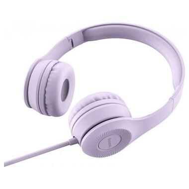 Навушники Hoco W21 Graceful charm wire control headphones Purple фото №1