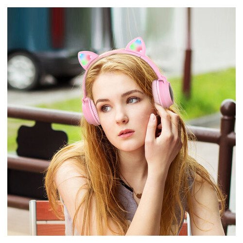 Навушники Hoco Cheerful Cat ear W27 Bluetooth серые фото №4