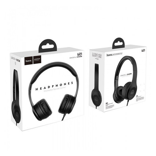 Дротові навушники Hoco W21 Graceful Charm, Чорний фото №4